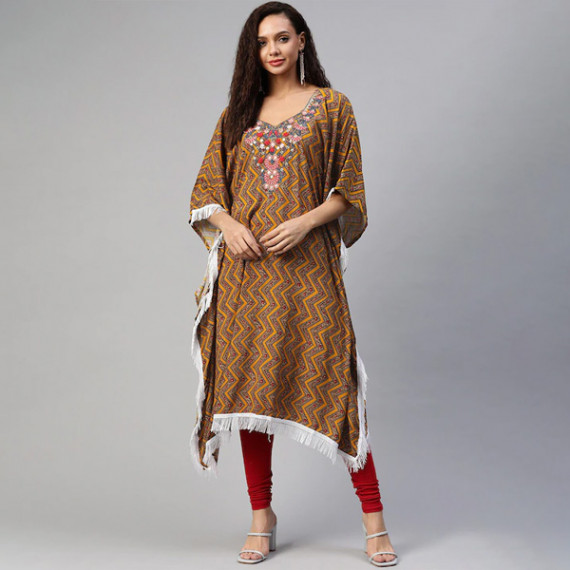 https://goldensgrove.in/products/women-orange-brown-geometric-printed-thread-work-pure-cotton-kaftan-kurta