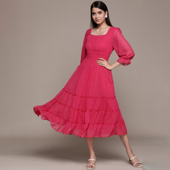 https://goldensgrove.in/products/fuchsia-solid-chiffon-smocked-tiered-midi-dress