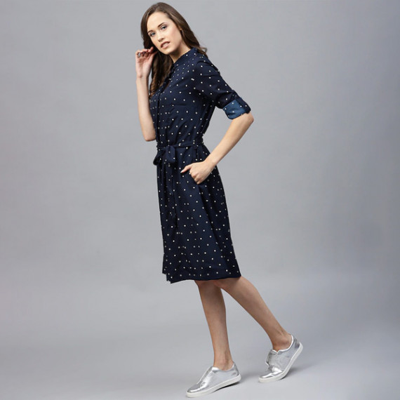https://goldensgrove.in/products/navy-blue-polka-dots-printed-shirt-dress