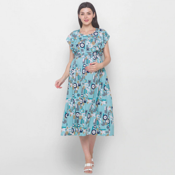 https://goldensgrove.in/products/blue-floral-maternity-midi-dress