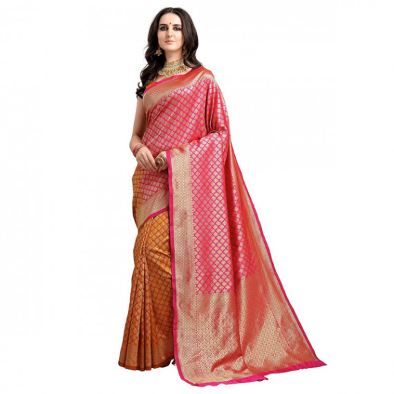 https://goldensgrove.in/products/pink-mustard-yellow-ethnic-motifs-woven-design-half-half-kanjeevaram-saree