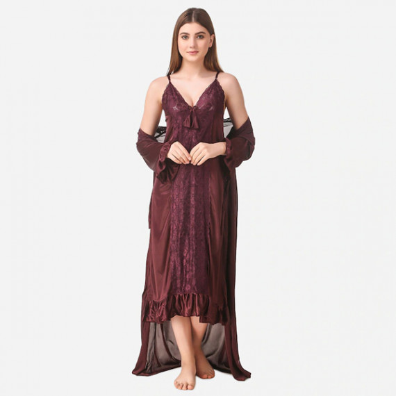 https://goldensgrove.in/products/brown-maxi-satin-solid-nightwear-set